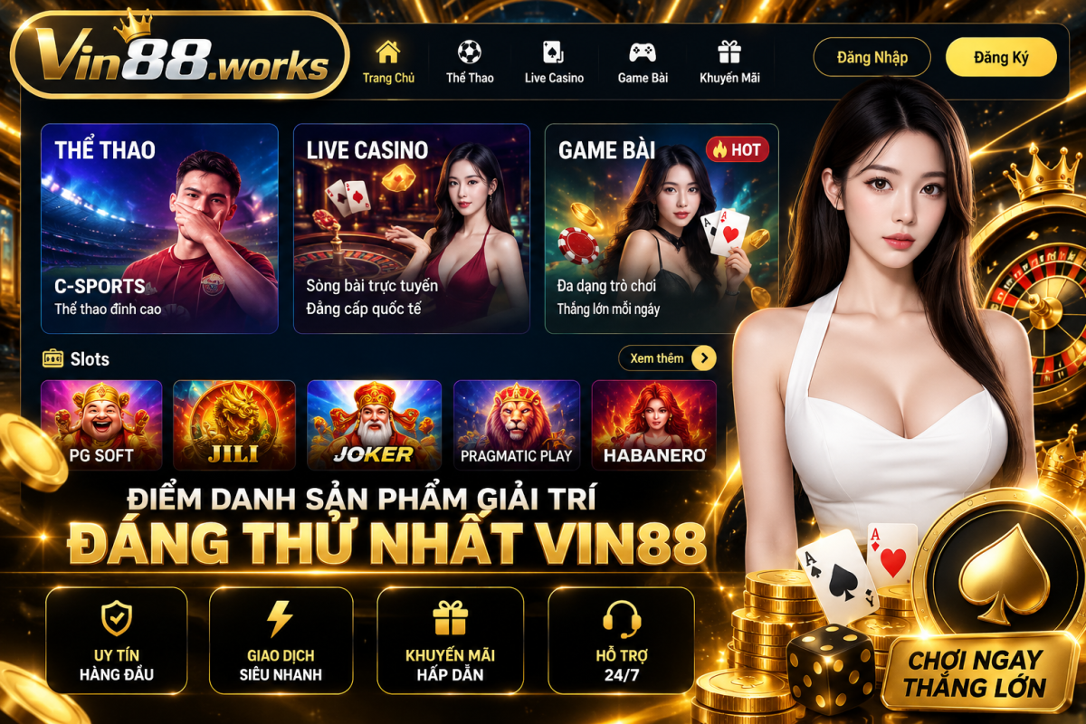 VIN88.works sản phẩm giải trí casino trực tuyến