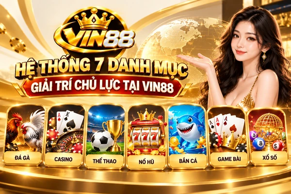 Hệ thống 7 danh mục giải trí chủ lực tại Vin88 Bảy danh mục giải trí chủ lực trên nền tảng VIN88