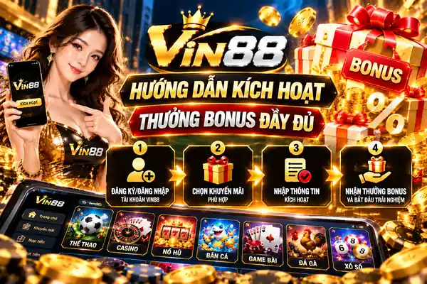 Hướng Dẫn Kích Hoạt Thưởng Bonus Đầy Đủ Hướng dẫn kích hoạt thưởng bonus Vin88 với các bước chọn khuyến mãi và nhận ưu đãi.