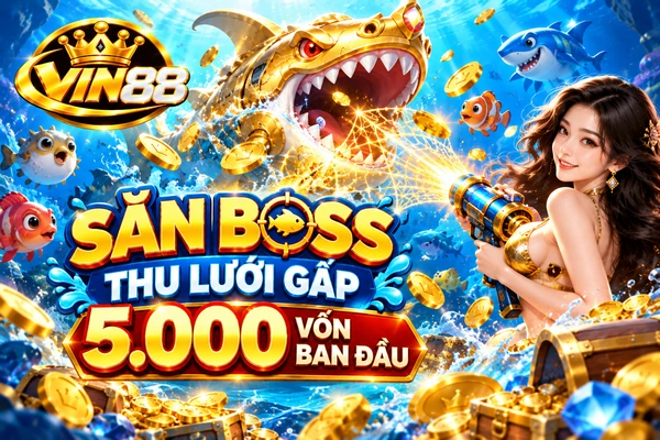 Săn boss thu lưới gấp 5.000 vốn ban đầu Săn Boss Bắn Cá Vin88 – Thu Lưới Gấp 5.000 Vốn Ban Đầu
