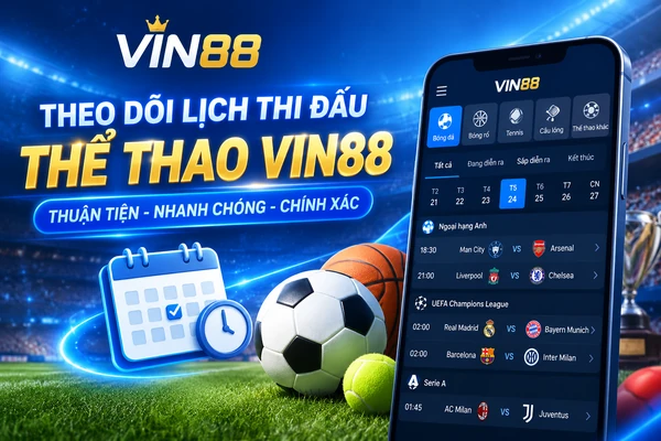 Theo dõi lịch thi đấu bóng đá Vin88 cập nhật nhanh chóng